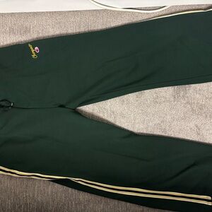 Champion Dark Green Athletic Pants with Yellow Accents